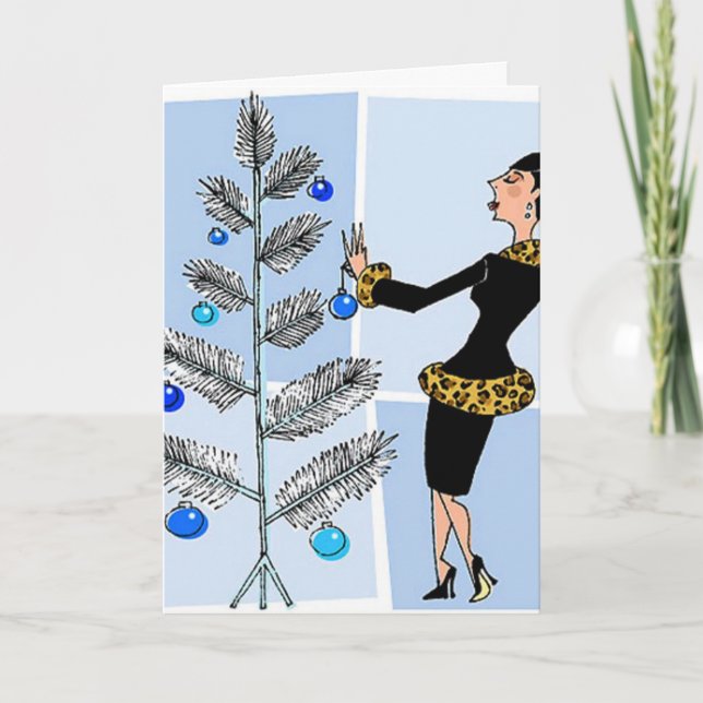 Cartão De Festividades retro-xmas (Frente)