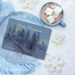 Cartão De Festividades Reunião de Chance na Wonderland de inverno<br><div class="desc">Uma cena de inverno tranquila no crepúsculo depois da neve...  dois cervos se encontram na floresta com o sol se pondo atrás deles. Quase se sente frio,  mas é tão pacífico. Esta imagem me lembra a canção "Winter Wartiderland".</div>