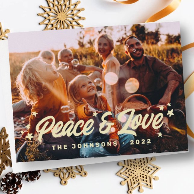 Cartão De Festividades Reuniões Simples Modernas Stars Foto da Família (Criador carregado)