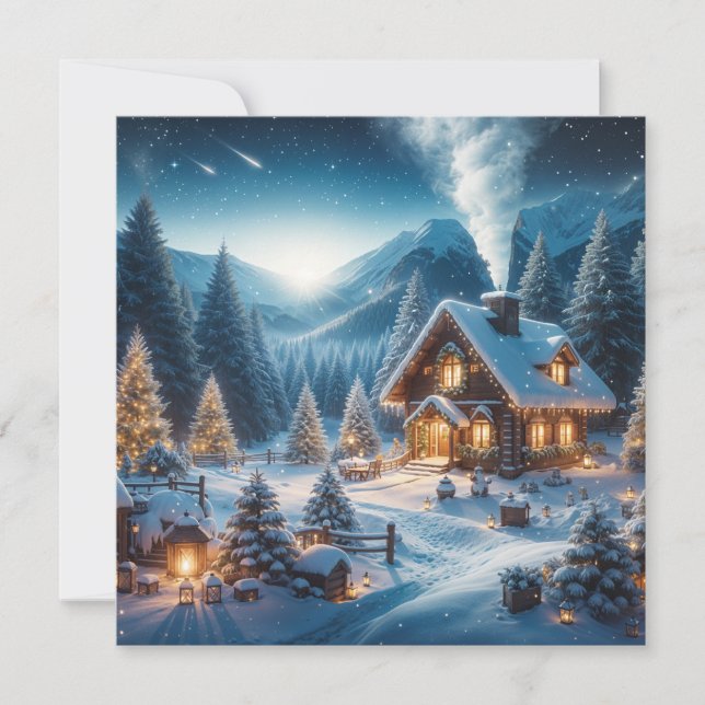 Cartão De Festividades Réveillon Alpino (Frente)