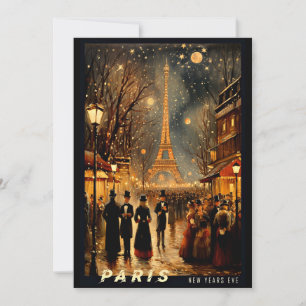 Cartão De Festividades Réveillon de Ano Novo em Paris