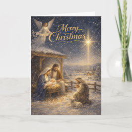 Cartão De Festividades Reverent Nativity Scene