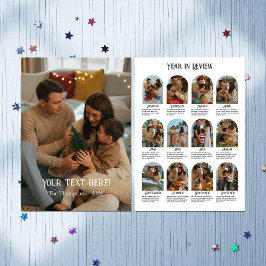 Cartão De Festividades Revisão do Ano em 12 Fotos de Família
