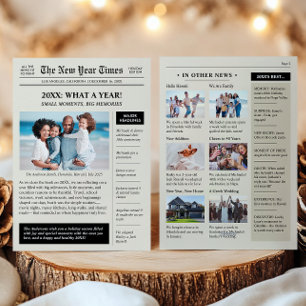 Cartão De Festividades Revisão do Ano Feliz Ano Novo Jornal