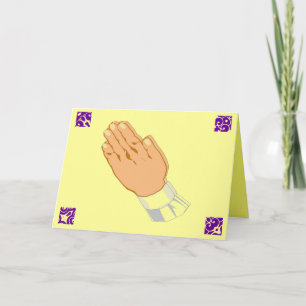 Cartão De Festividades Rezando Mãos Felz pascoa Em Dourado