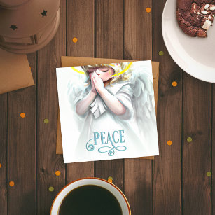Cartão De Festividades Rezando pelo Anjo da Paz