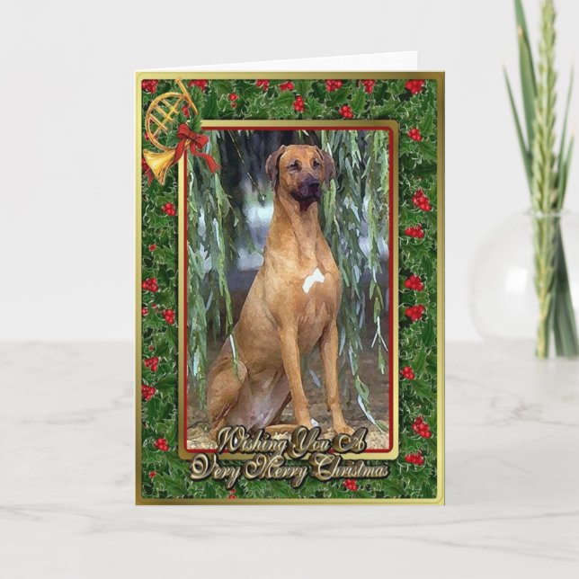 Cartão De Festividades Rhodesian Ridgeback Dog Blank Christmas Card (Frente)
