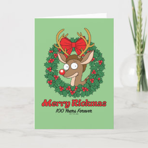 Cartão De Festividades Rick e Morty   Reindeer Morty Feliz Rickmas