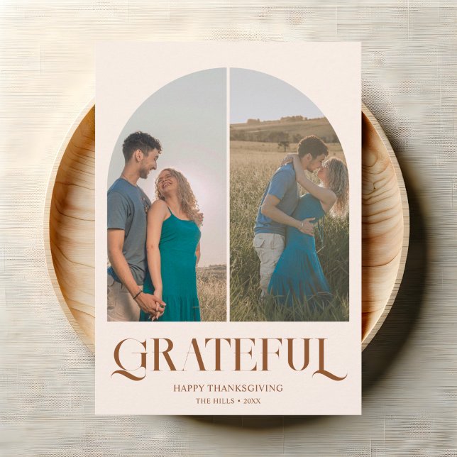 Cartão De Festividades Rico de Arch Photo Vintage Ação de Graças (Criador carregado)