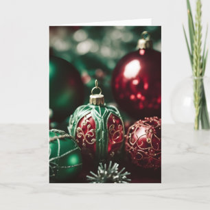 Cartão De Festividades Rico Elegante Vitoriano Vermelhos Cargas de Natal 