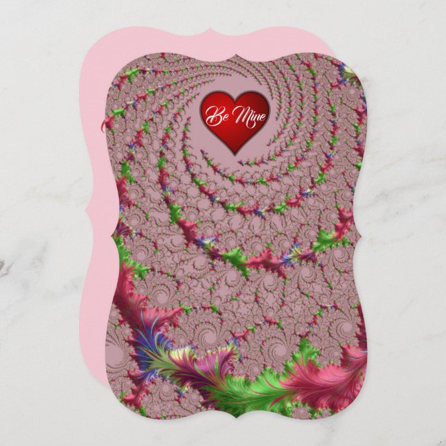 Cartão De Festividades Rico Filigree Fractal Romântico Dia de os namorado (Frente/Verso)