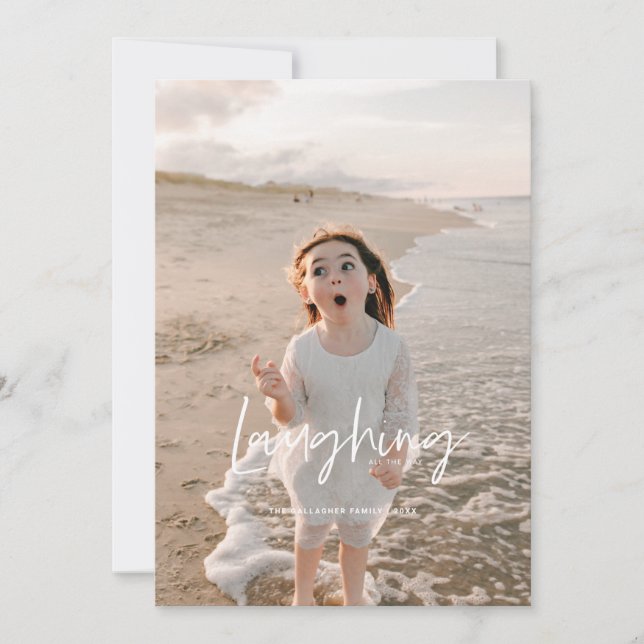 Cartão De Festividades Rindo Muito Branco (Frente)