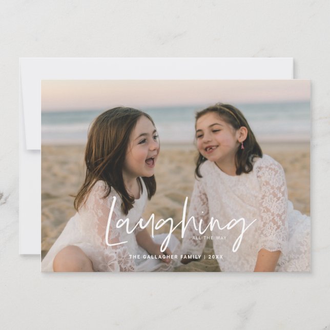 Cartão De Festividades Rindo Muito Branco (Frente)