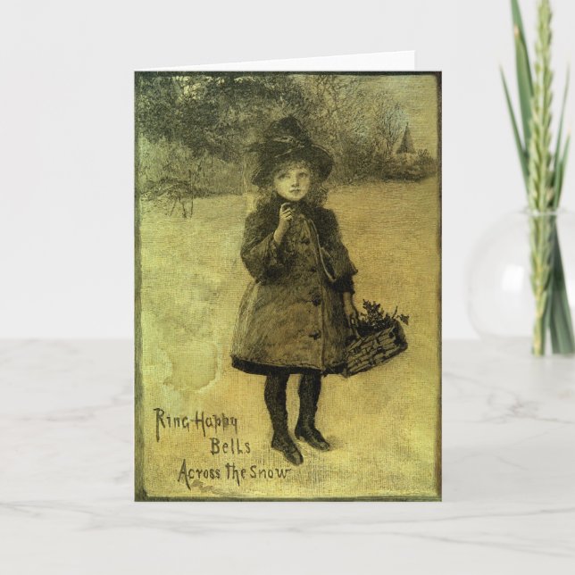 Cartão De Festividades Ring Happy Bells Accross the Snow (Frente)