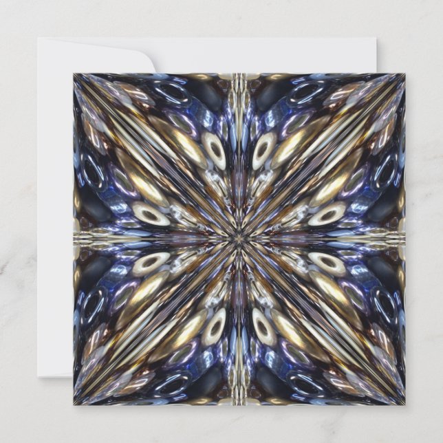 Cartão De Festividades Riqueza Do Padrão De Abstrato De Semente (Frente)