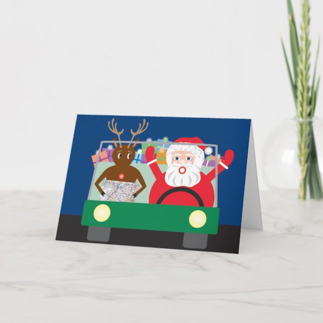 Cartão De Festividades Road Trip with Greeting Card (Frente)