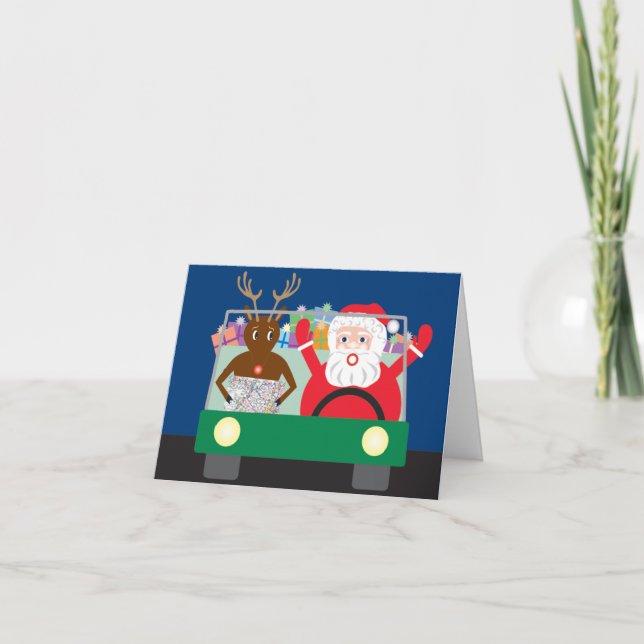 Cartão De Festividades Road Trip with Note Card (Frente)