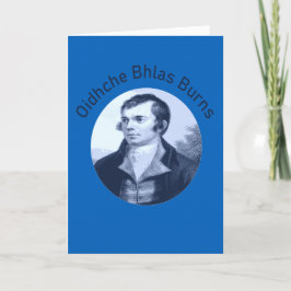 Cartão De Festividades Robbie Burns - Oidhche Bhlas Quebra Texto Azul