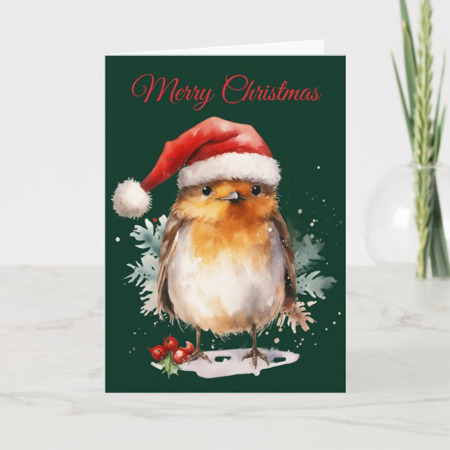 Cartão De Festividades Robin Fofo (Frente)