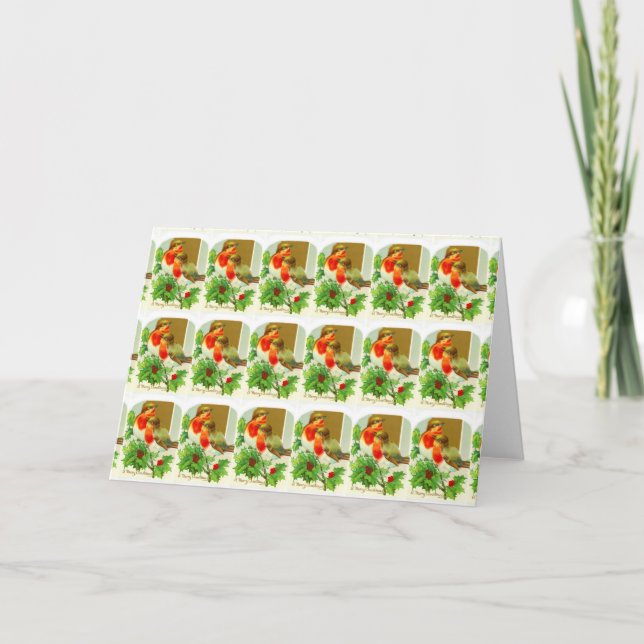 Cartão De Festividades Robins (Frente)