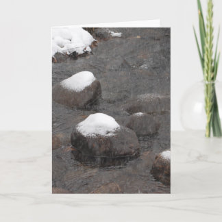 Cartão De Festividades Rochas com Capas de Neve