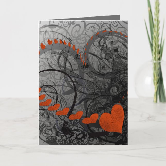 Cartão De Festividades Rochas do Coração Vermelho (Frente)