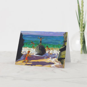 Cartão De Festividades rochas para escalar Ruas de praia Porthmeor Ives 2