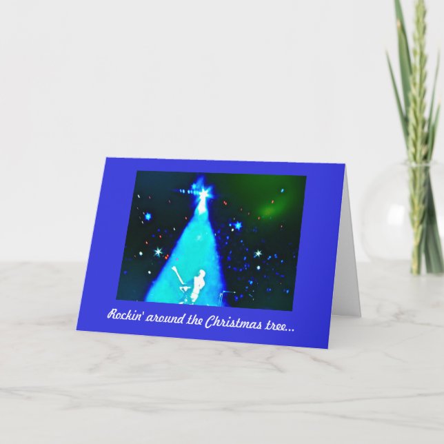Cartão De Festividades Rock n' Roll Music Christmas Card (Frente)