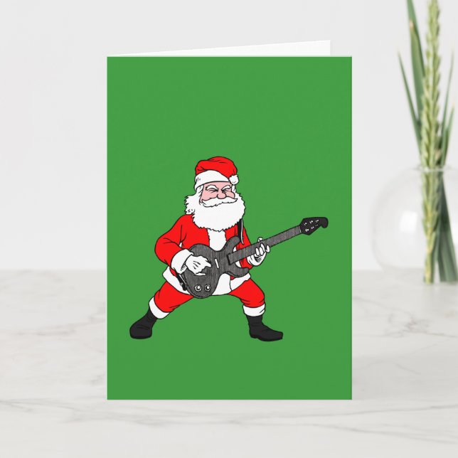 Cartão De Festividades Rock N Roll Santa Claus (Frente)