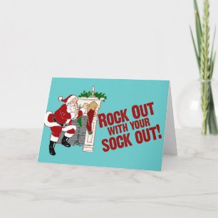 Cartão De Festividades Rock Out WIth Your Sock Out!