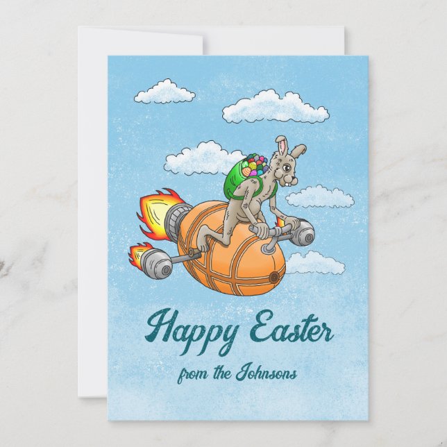 Cartão De Festividades Rocket Bunny (Frente)