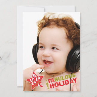Cartão De Festividades Rockstar Holiday Photo Card - Fa La La Singing