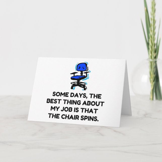 Cartão De Festividades Rodadas de Cadeira de Cargo (Frente)