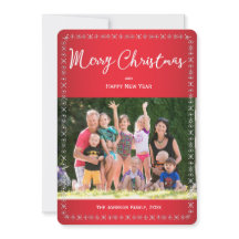 Rodar Red Christmas Card Saudações Familiares