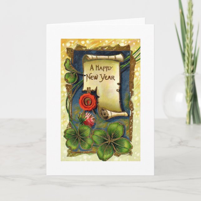 Cartão De Festividades Rolagem do feliz ano novo (Frente)
