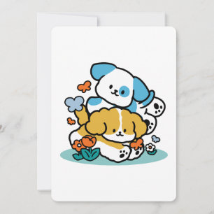 Cartão De Festividades Rolando Para Maio Como Pups Felizes - Cachorro Pri