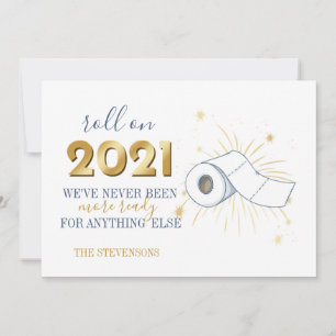 Cartão De Festividades Roll On 2021 Feliz ano novo Personalize Engraçado