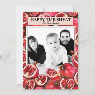 Cartão De Festividades Romã com Foto da Família Personalizada para Tu B's