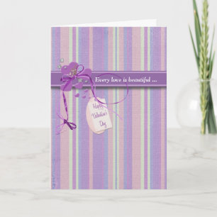 Cartão De Festividades Romance roxo dos namorados