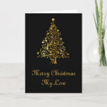 Cartão De Festividades Romantic Black And Gold Christmas<br><div class="desc">Romantic Black And Gold Christmas</div>