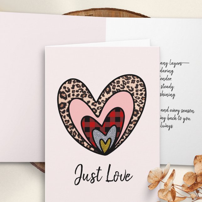Cartão De Festividades Romantic Card – Just Love Hearts (Criador carregado)