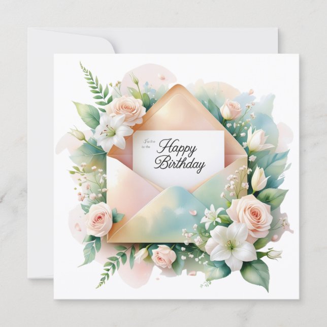 Cartão De Festividades Romantic Happy birthday greeting card (Frente)