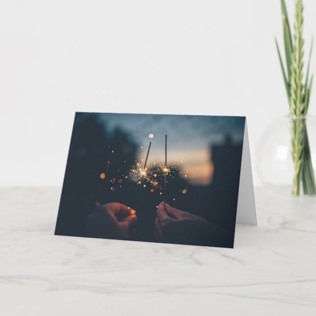 Cartão De Festividades Romantic Happy New Years Card (Gloss) (Frente)