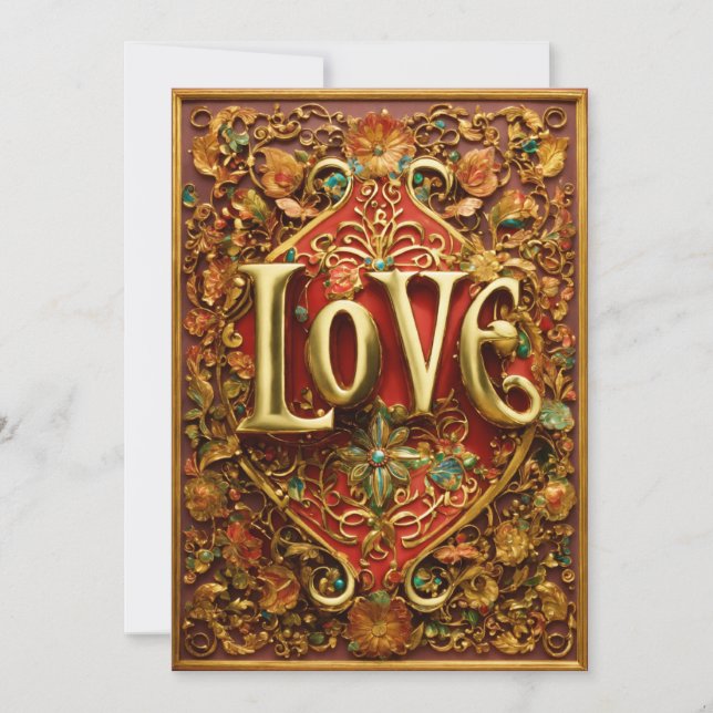 Cartão De Festividades Romantic Love Greeting Card for Couples (Frente)