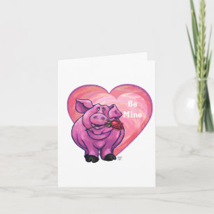Cartão De Festividades Romantic Pig Valentine's Day