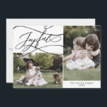 Cartão De Festividades Romântica Feliz Natal 3 Ano Fotográfico em Revisão<br><div class="desc">Este romântico feliz Natal 3 ano fotográfico no cartão de férias de revisão é o perfeito cartões de natal simples. O clássico design moderno apresenta espirais ricos e turbilhões brancos com magnífica e elegante tipografia à mão. Personalize o cartão com 3 fotos, seu nome de família, nomes próprios e ano....</div>