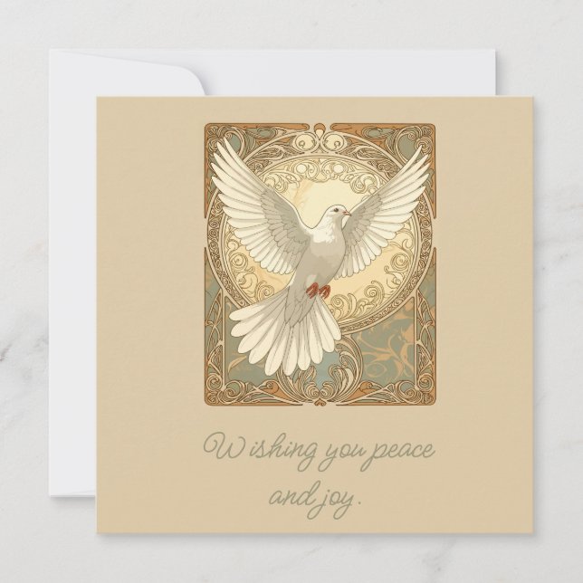 Cartão De Festividades Romantically Nostalgic Peace Dove Greeting Card (Frente)
