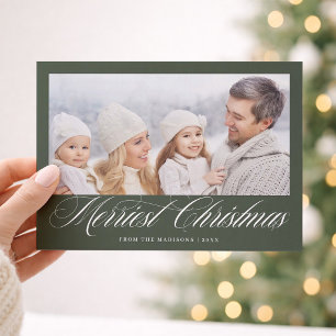 Cartão De Festividades Romântico Feliz Natal Foto Caça Verde