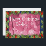 Cartão De Festividades Romântico Querido de Natal Feliz Aquarela<br><div class="desc">Mande um cartão especial para o seu amado com "Feliz Querido de Natal". Um salto de aquarela com você pode personalizar amor e maggie.</div>