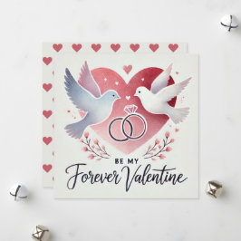 Cartão De Festividades Romântico "Seja Minha eterna namorada" Pombas e Al